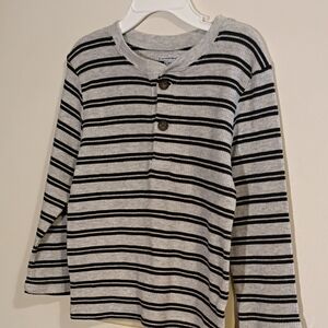 Boy's Garanimals Navy and Gray Striped Long Sleeve Shirt Size 5T
